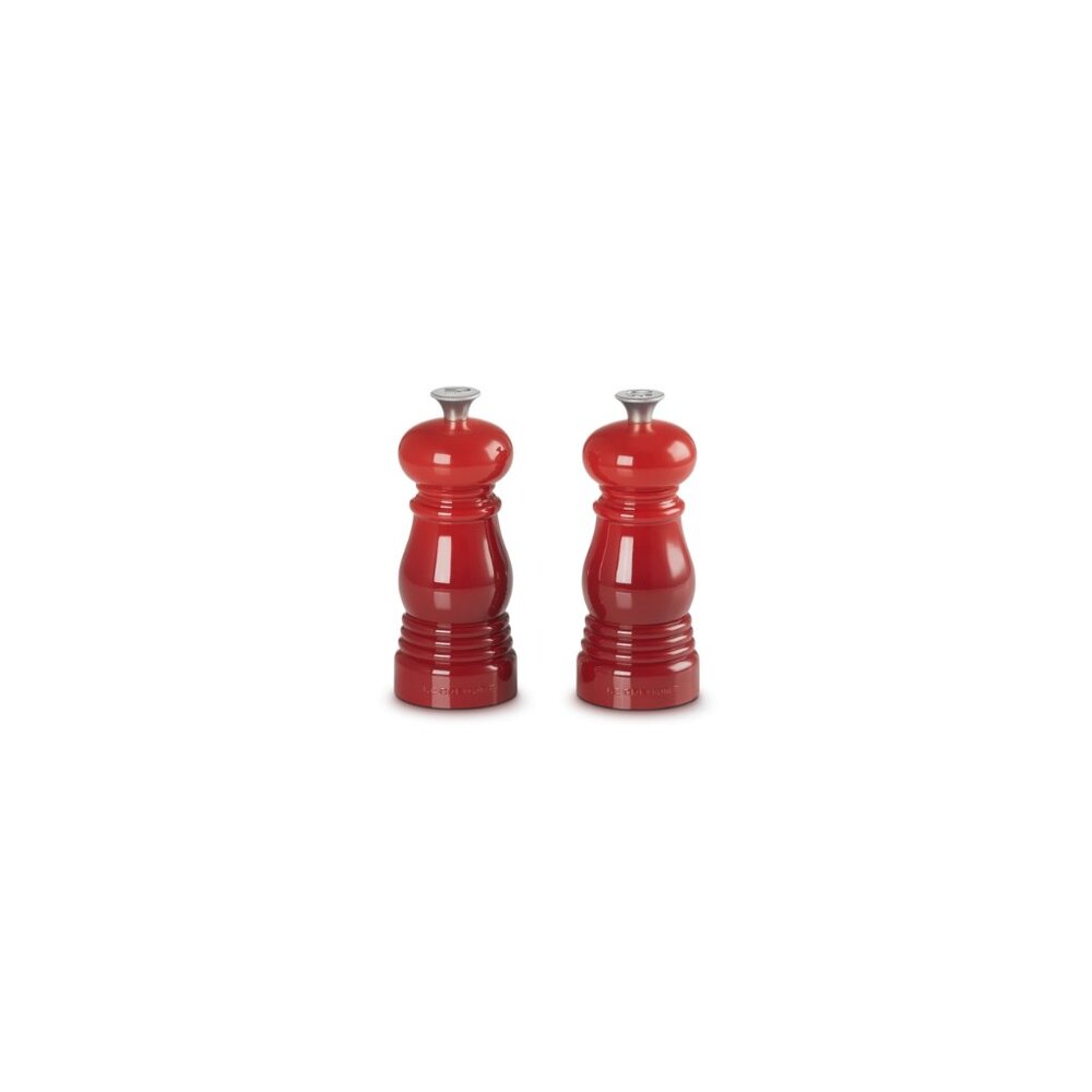 Le Creuset Petite Salt And Pepper Mill Set Cerise Cherry Red NEW